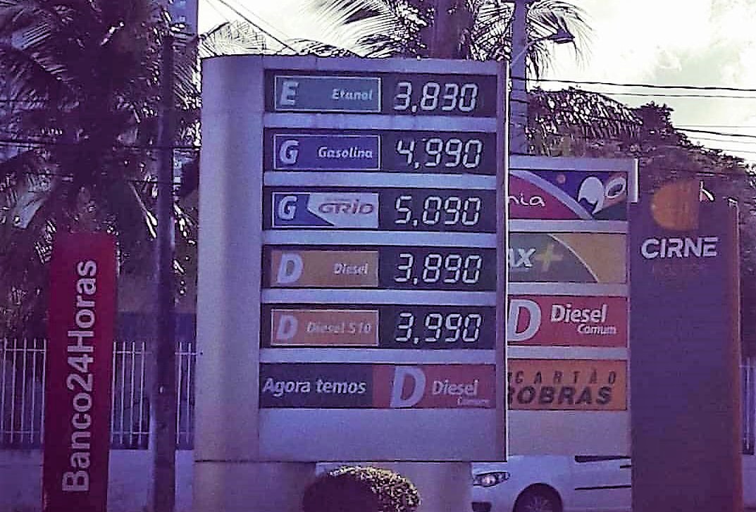 Preço da gasolina salta 6,4% e atinge até R$ 5,09 em alguns postos de Natal - Agora RN