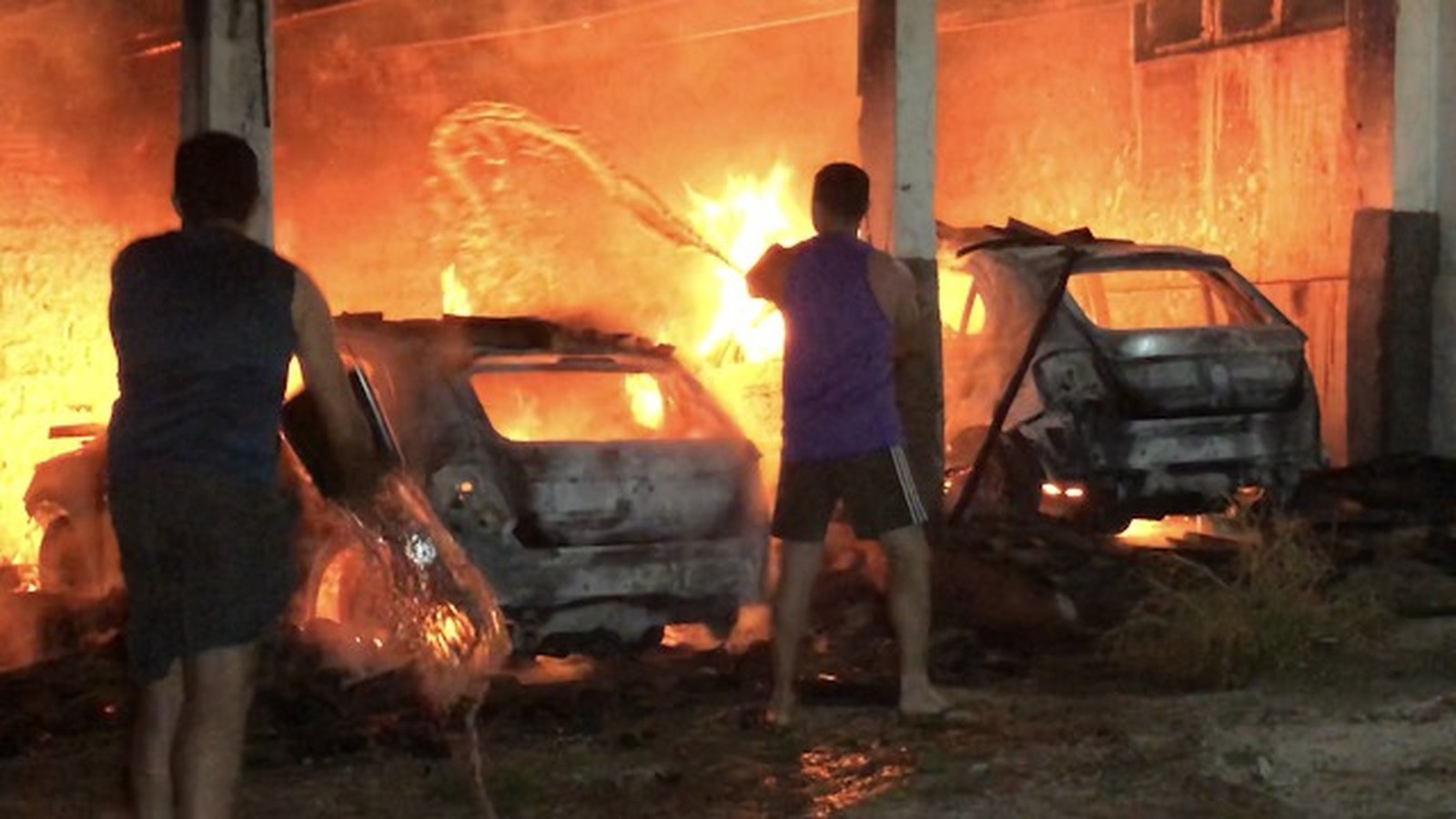 Incêndio atinge carros na Emater de Currais Novos, região Seridó potiguar