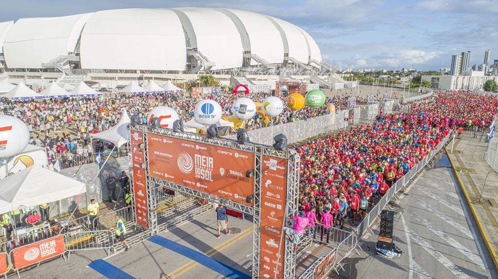 Gramado da Arena das Dunas fará parte do percurso da Meia do Sol - Agora RN