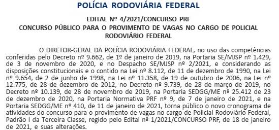 Prf confirma prova de concurso para maio e divulga novo cronograma