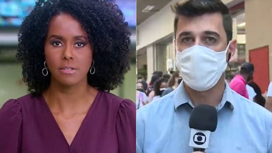 Rep&oacute;rter &eacute; interrompido com grito de &lsquo;globo lixo&rsquo;, e maju rebate: &lsquo;t&aacute; trabalhando&rsquo;