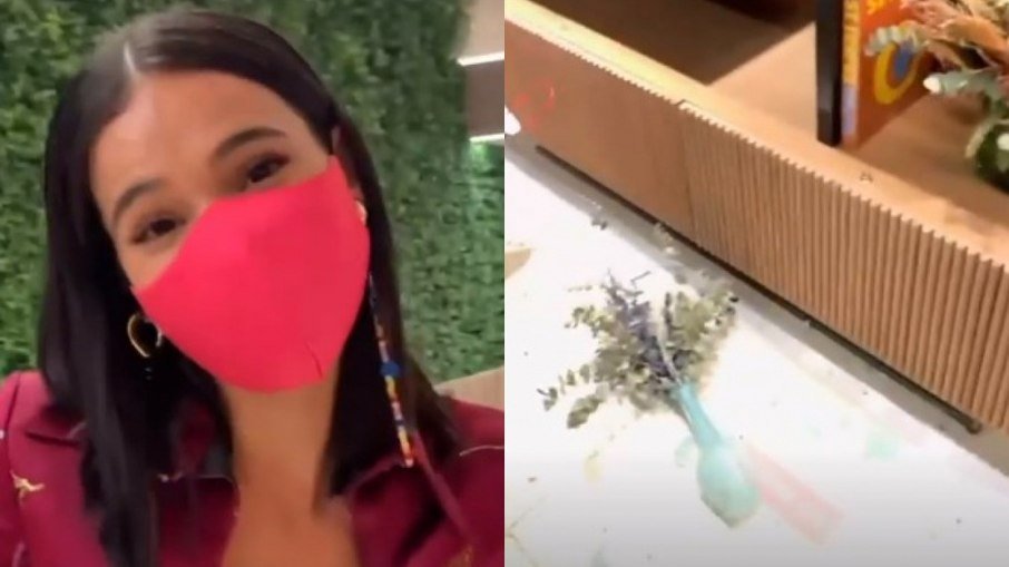 Bruna marquezine passeia em shopping, quebra vaso de loja de luxo e fica no prejuízo