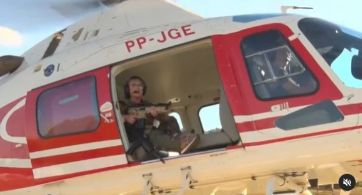 Armada, deputada federal faz vídeo em helicóptero e promete capturar lázaro