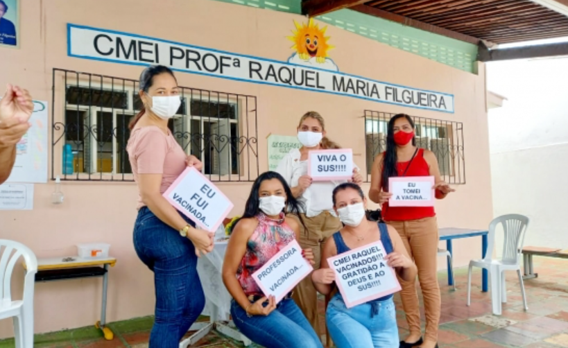 Profissionais da educação da zona oeste de Natal RN são imunizados