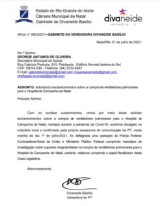 Câmara de Natal RN pode reabrir comissão para investigar compra de respiradores pela prefeitura