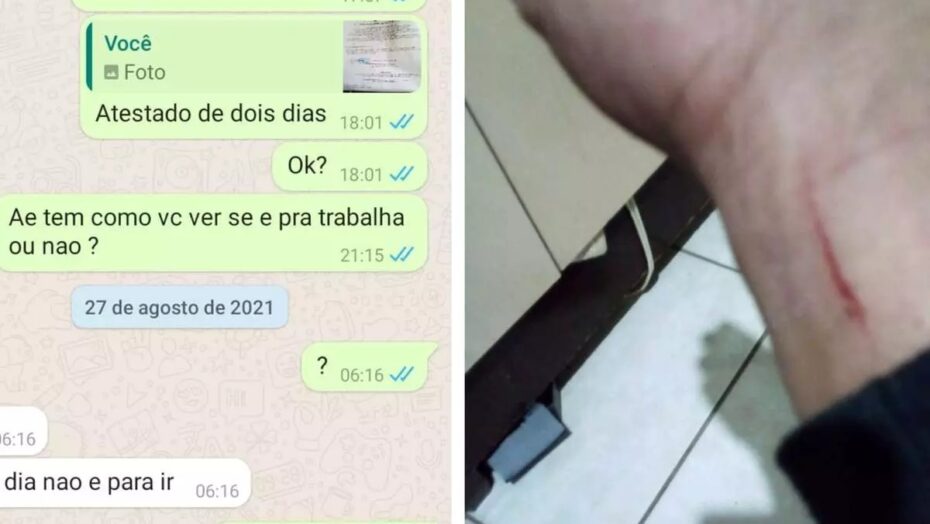 Homem diz que foi agredido pelo chefe após apresentar atestado