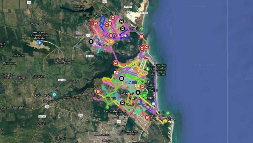 Veja o mapa da nova rede de transporte público de Natal RN