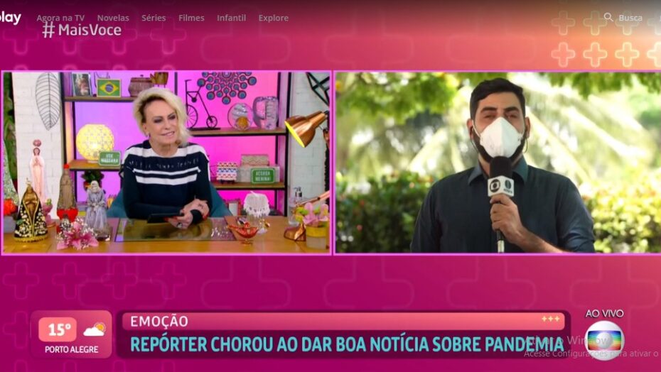 Repórter do Rio Grande do Norte conversa com ana maria braga após chorar ao dar boa notícia sobre a pandemia