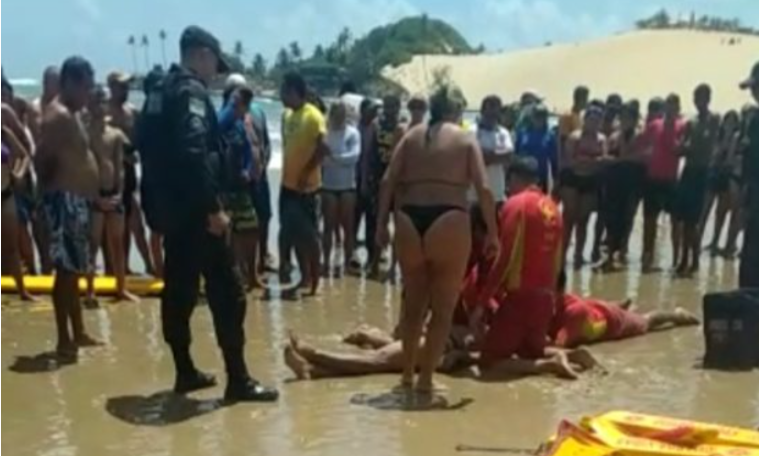 Jovem morre afogado na praia de genipabu, no Rio Grande do Norte