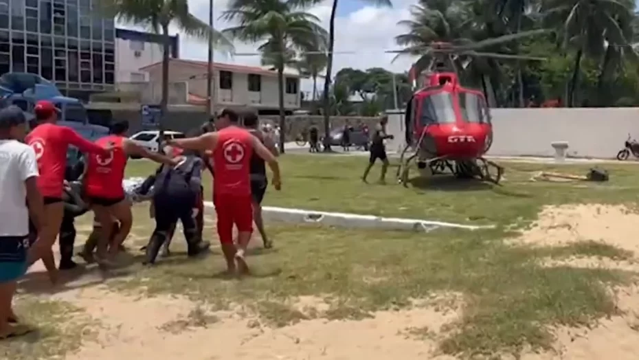 Vitima foi socorrida pelo helicoptero do Samu