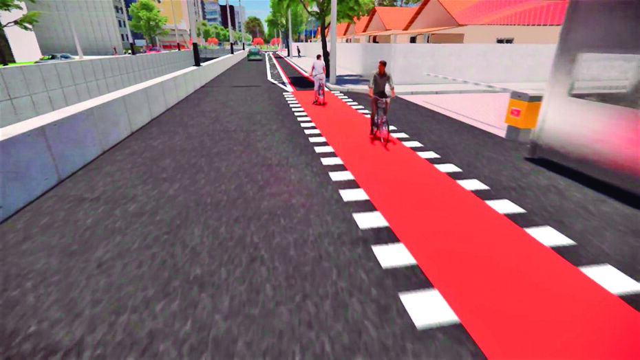 Maquete virtual de ciclovia na trincheira da Alexandrino de Alencar Reprodução
