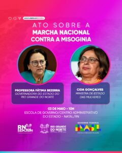GoveRio Grande do Norteadora Fátima e ministra Cida Gonçalves - Foto: divulgação Semjidh