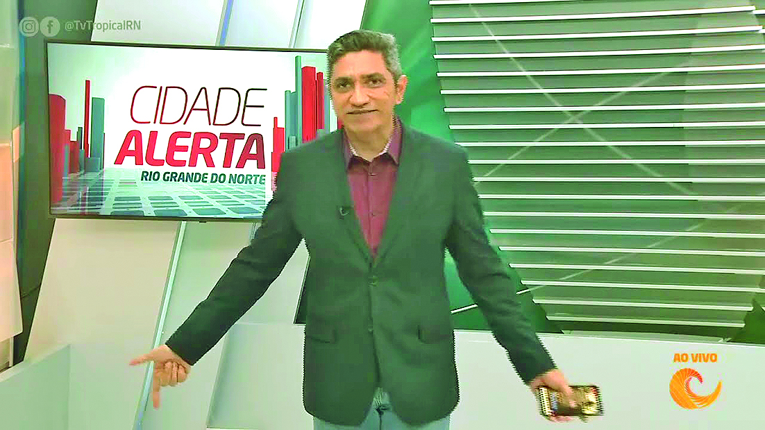 Salatiel de Souza durante o programa Cidade Alerta, na TV Tropical - Foto: reprodução/Youtube