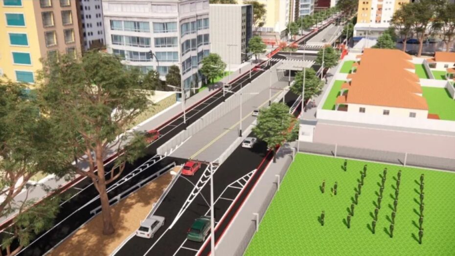 Projeto da trincheira entre as avenidas Hermes da Fonseca e Alexandrino de Alencar