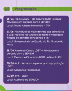 Programação - Foto: divulgação/Semjidh