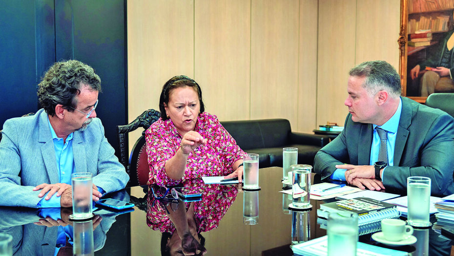 Ministro anuncia visita ao rn para entregar trecho da reta tabajara e autorizar duplicação da br-304 | notícias do rio grande do norte Reunião entre goveRio Grande do Norteadora Fátima Bezerra (PT), deputado federal FeRio Grande do Norteando Mineiro (PT) e ministro dos Transportes, Renan Filho, ontem em Brasília. Foto: Vosmar Rosa / Min. dos Transportes