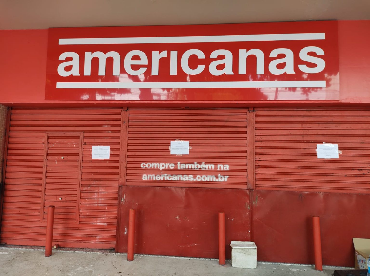 Lojas Americanas da Rio Branco amanhece com portas fechadas