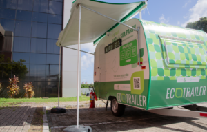 Campanha foi feita com "ecotrailer", que recebeu o lixo eletrônico destinado à reciclagem - Foto: IMD Campanha foi feita com "ecotrailer", que recebeu o lixo eletrônico destinado à reciclagem - Foto: IMD