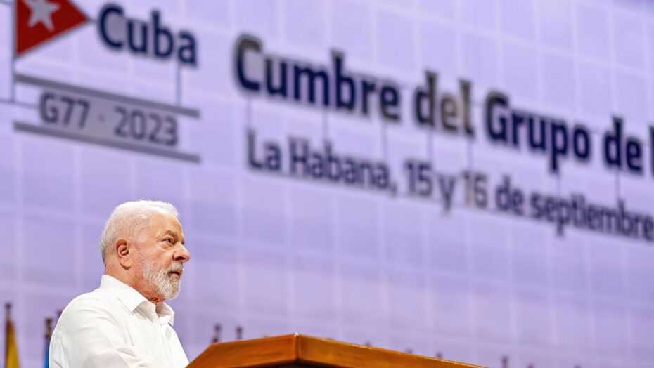 "Rechaçamos a inclusão de Cuba na lista de Estados patrocinadores do terrorismo", disse Lula em discurso | Foto: Ricardo Stuckert
