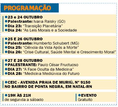 1 27ª Semana Espírita de Ponta Negra debate momento de transição do planeta - Agora RN