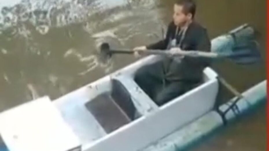 Vídeo: homem usa geladeira como barco para fugir da cheia de rio em canoas | notícias do rio grande do norte geladeiraWhatsApp Image 2023 10 05 at 09.40.25