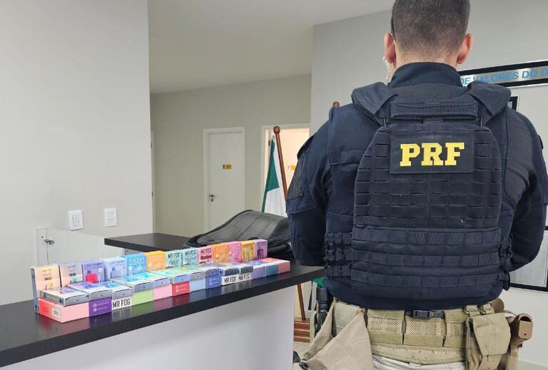 Cigarros eletrônicos estavam sendo contrabandeados. Foto: PRF RN.