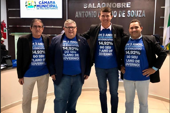 Vereadores na Câmara Municipal de Pau dos Ferros. Foto: Reprodução