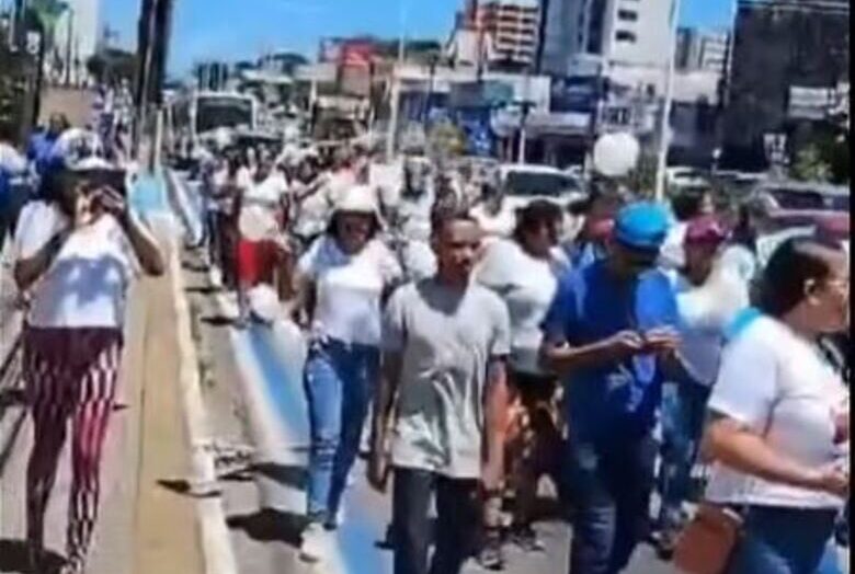 Protesto na Av. Salgado Filho. Foto: Reprodução