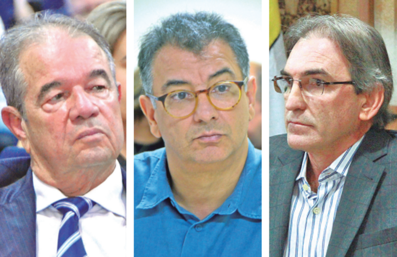 Na ordem: Presidente da Fetronor, Eudo Laranjeiras; Presidente da FaeRio Grande do Norte, José Vieira; e Presidente da Fecomércio/RN, Marcelo Queiroz. Fotos: José Aldenir/Agora RN.