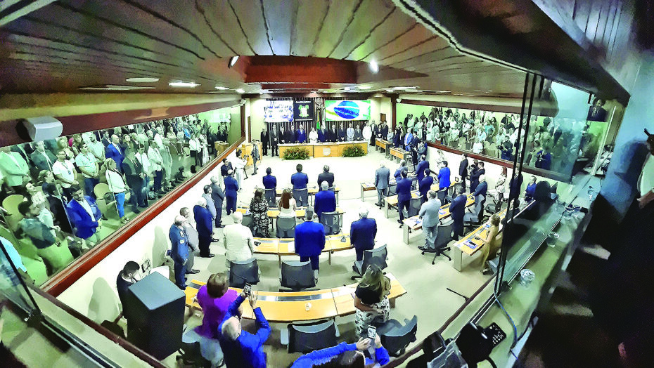 Plenário da Assembleia Legislativa para leitura da mensagem anual ontem. Foto: Eduardo Maia/ALRN
