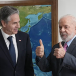 Presidente Lula com o secretario americano Antony Blinken no Palácio do Planalto / Foto: AP / AP