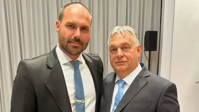 Eduardo Bolsonaro e Viktor Orbán Foto: Reprodução/redes sociais