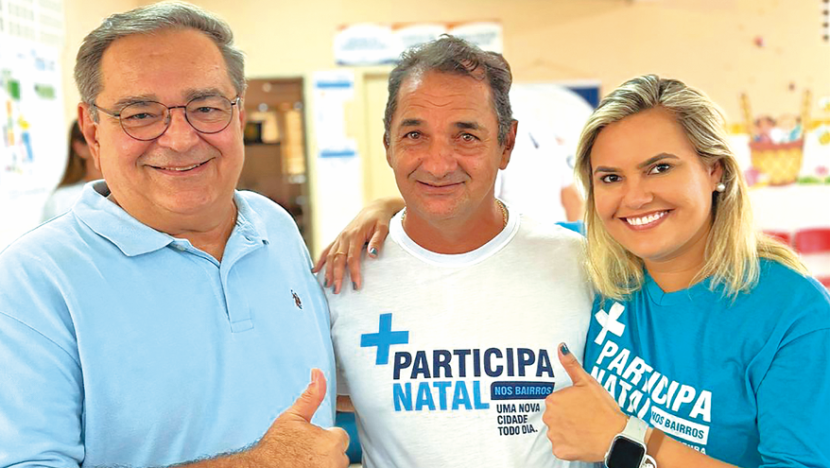 Naelson Borja ao lado do prefeito Álvaro Dias e da secretária Joanna Guerra. Foto: Reprodução.
