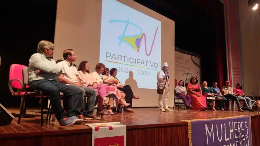 A mensagem enfatiza o RN Participativo como mecanismo de gestão democrática, construído a partir da escuta ativa da sociedade 1