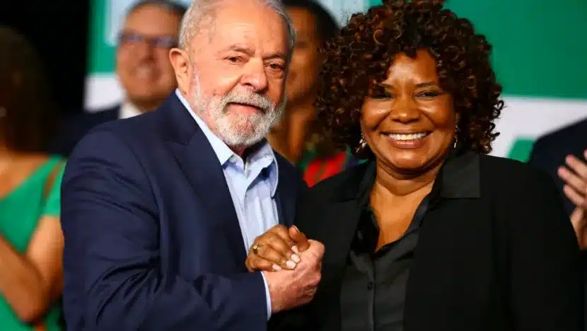 Presidente Lula e a ministra da Cultura, Margareth Menezes. Foto: Marcelo Camargo/Agência Brasil