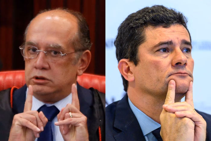 Gilmar mendes critica moro e lava jato: “gostavam muito de dinheiro” | notícias do rio grande do norte Gilmar Mendes e Sérgio Moro / Foto: Igo Estrela/ Horacio Villalobos/Getty Images