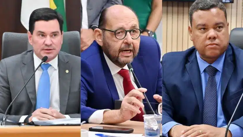 Candidatos ao TCE George Soares (PV), Gustavo Carvalho (PSDB) e Antônio Ed, indicado para conselheiro do TCE-RN. Foto: Eduardo Maia/ALRN