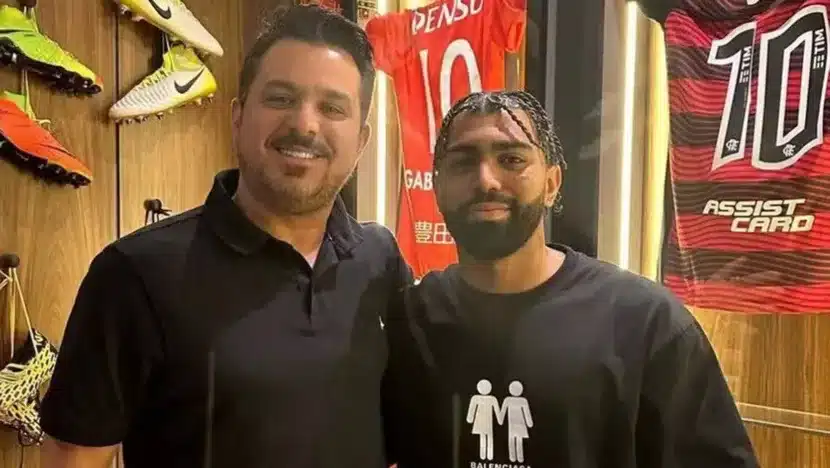 Júnior Pedroso com Gabigol / Foto: Reprodução