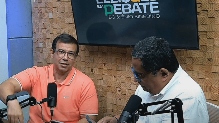 Enio Sinedino e Bruno Giovanni durante o programa Eleições em Debate / Foto: reprodução