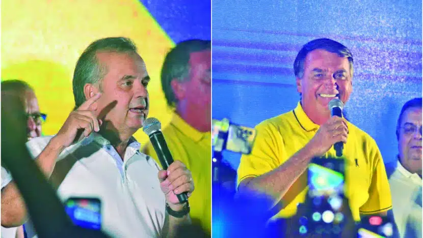 Ex-presidente Jair Bolsonaro em discurso para candidatos e apoiadores em um hotel na Zona Sul de Natal; ele falou em disputar Presidência em 2026 / Foto: José Aldenir - Agora RN