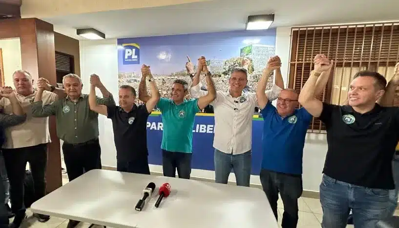 Coronel azevedo anuncia apoio a paulinho freire e salatiel de souza | notícias do rio grande do norte Evento na sede do PL RN reuniu, da esq. para a dir., Coronel Hélio, General Girão, Rogério Marinho, Salatiel de Souza, Coronel Azevedo, Paulinho Freire e Eriko Jácome / Foto: Reprodução