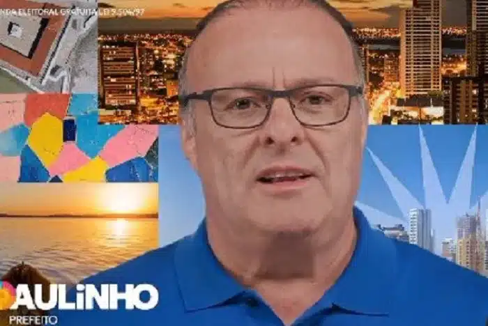 Candidato do União Brasil à Prefeitura do Natal, Paulinho Freire, em trecho da propaganda eleitoral na TV ontem / Foto: Reprodução