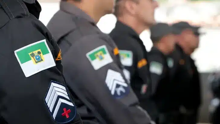 Policiais militares do Rio Grande do Norte durante formação da corporação