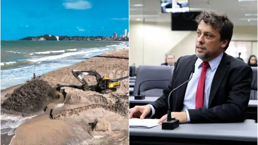 Obra foi retomada na semana passada com base em um decreto do prefeito Álvaro Dias, não em licenciamento do Idema / Foto: Abraão Júnior / Prefeitura do Natal