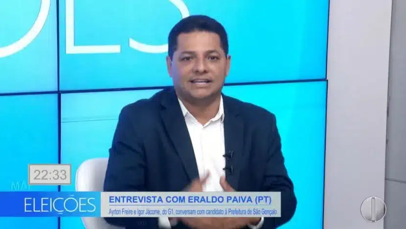 Prefeito de São Gonçalo, Eraldo Paiva, em entrevista à InterTV nesta quarta-feira e falou sobre melhoria da mobilidade / Foto: Reprodução
