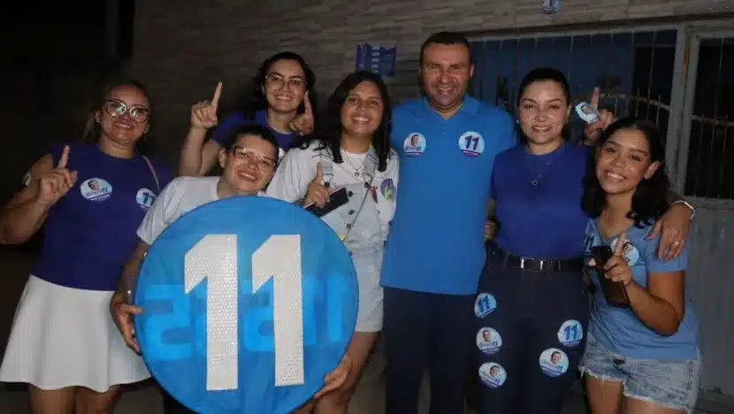Prefeito de Macaíba, Emídio Jr., candidato à reeleição pelo PP, durante ato de campanha realizado na Grande Natal / Foto: Reprodução