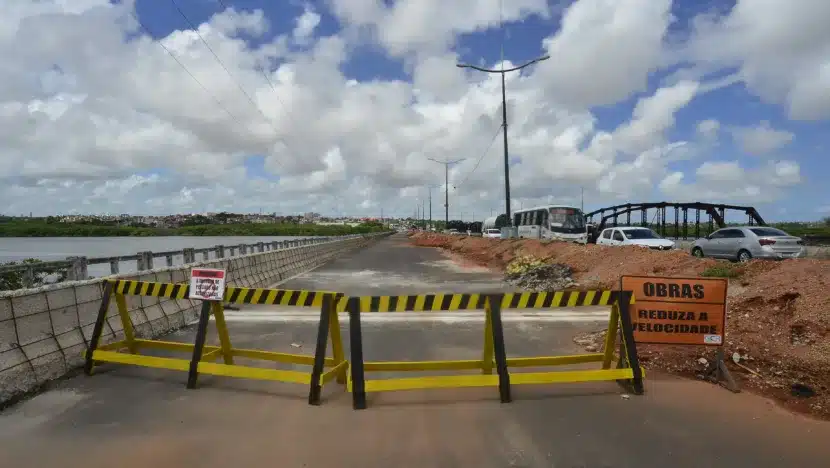 Obra na ponte de Igapó / Foto: José Aldenir - Agora RN