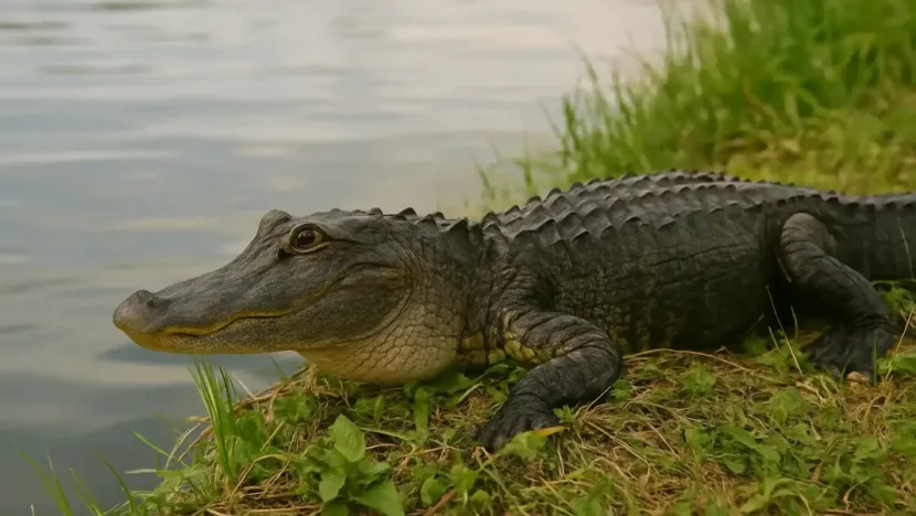 Jacare no lago Como agir e por que nao tentar espantar o animal 2