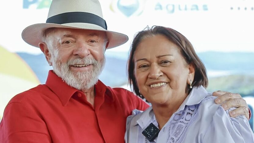 Lula e Fátima Bezerra aparecem lado a lado durante evento no Rio Grande do Norte