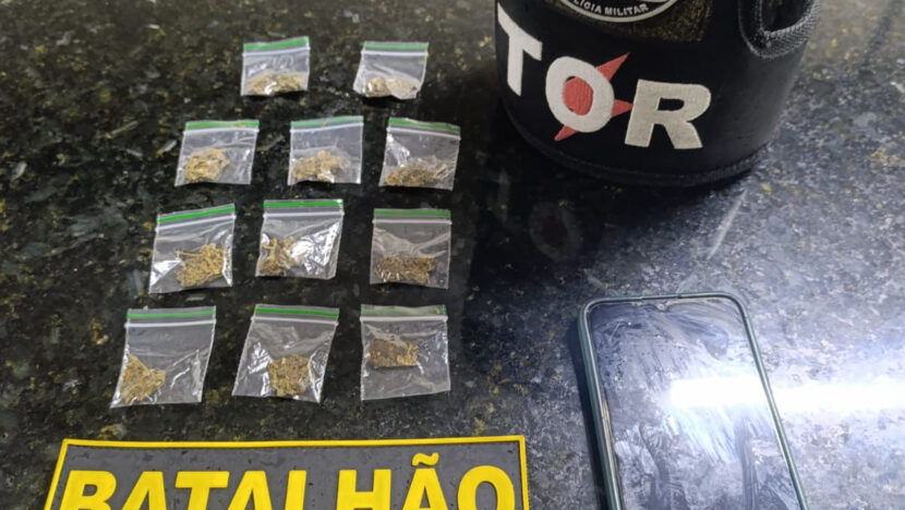 Homem é preso por tráfico de drogas no bairro Bom Pastor, em Natal - Foto: PMRN